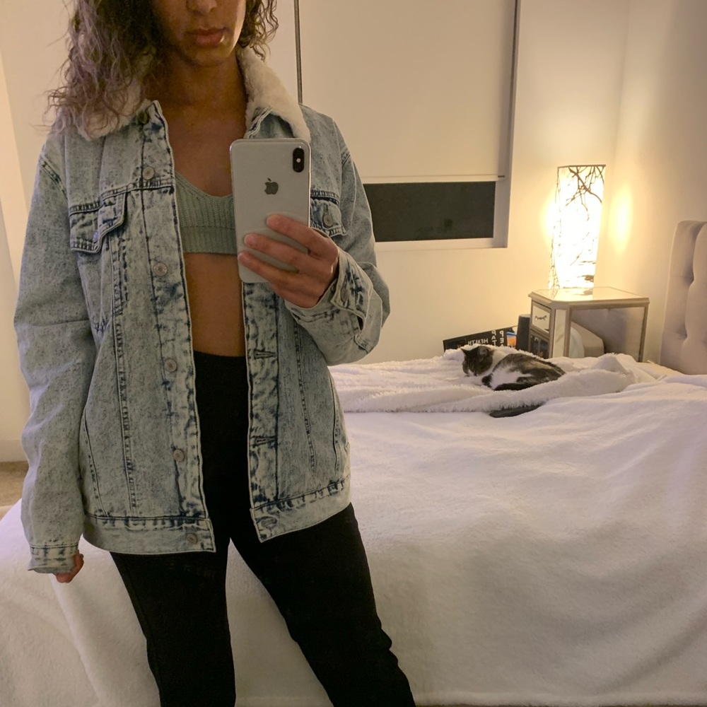 Faux shearling Denim Jacket medium